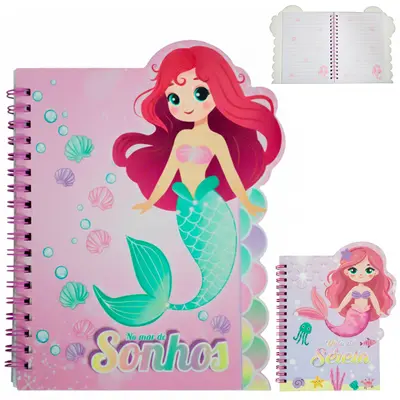CADERNO CADERNETA / BLOCO DE ANOTACAO ESPIRAL SEREIA PAPER 58 FOLHAS 17X12CM