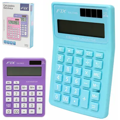 CALCULADORA ELETRONICA 12 DIGITOS A PILHA / SOLAR 13,9X10,6CM