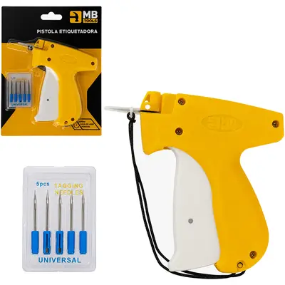 PISTOLA ETIQUETADORA APLICADOR DE PINOS PLASTICOS PARA ETIQUETAS/TAG + 5 AGULHAS MB TOOLS