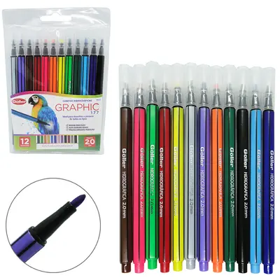 CANETA HIDROGRAFICA GRAPHIC 2.0MM COM 12 PECAS