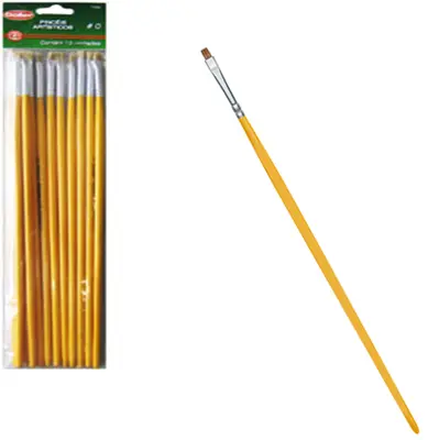 PINCEL ARTISTICO PONTA RETA Nº0 COM 12 PECAS 25CM NA SOLAPA