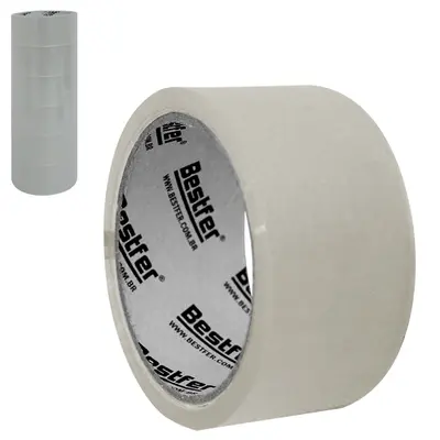 FITA DE EMPACOTAMENTO ADESIVA TRANSPARENTE COM 6 PECAS 45MMX45M