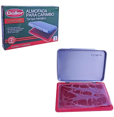 ALMOFADA PARA CARIMBO TINTA VERMELHA SYSTEMATIC 12,5X8,5CM