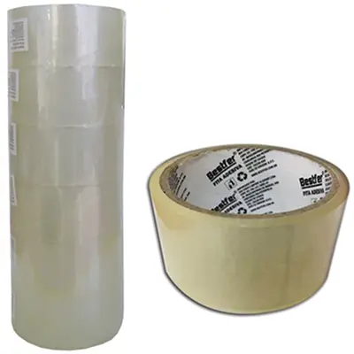 FITA DE EMPACOTAMENTO ADESIVA TRANSPARENTE COM 6 PECAS 45MMX30M