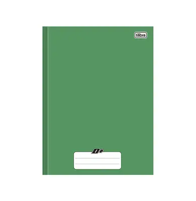CADERNO VERDE D+ ¼ BROCHURA CAPA DURA COSTURADO 48 FOLHAS