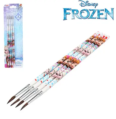 PINCEL ARTISTICO INFANTIL PONTA ARREDONDADA COM 4 PECAS FROZEN NA CARTELA
