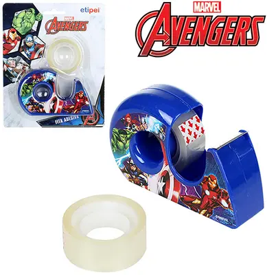 FITA ADESIVA COM 2 PECAS 6M + SUPORTE VINGADORES/AVENGERS NA CARTELA