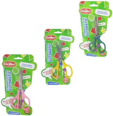 TESOURA ESCOLAR DE INOX AUTOMATIC 5'' COM MOLA AMORTECEDORA