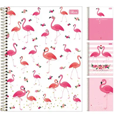 CADERNO ALOHA FLAMINGO UNIVERSITARIO (10X1) 160 FOLHAS