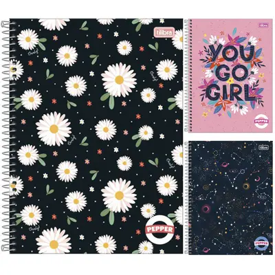 CADERNO PEPPER UNIVERSITARIO FEMININO (10X1) 160 FOLHAS
