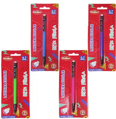 LAPISEIRA BITZ PEROLA COLORS 0.7MM COM BORRACHA NA CARTELA