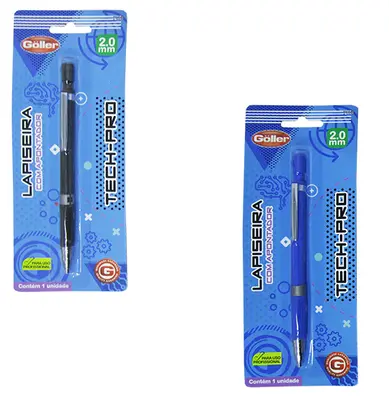 LAPISEIRA TECH-PRO COLORS 2.0MM COM APONTADOR NA CARTELA
