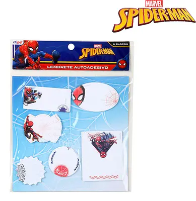 BLOCO DE ANOTACAO STICKER ADESIVO SORTIDAS COM 120 FOLHAS COLORS HOMEM ARANHA/SPIDER MAN