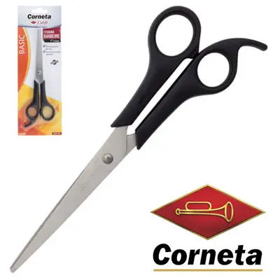 TESOURA DE BARBEIRO / CABELEIREIRO DE INOX BASIC 7'' 178MM NA CARTELA