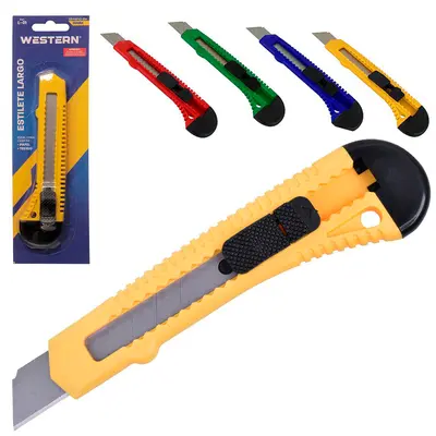 ESTILETE LAMINA LARGA 18MM DE PLASTICO 15CM