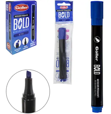 MARCADOR PERMANENTE RECARREGAVEL AZUL BOLD COM 12 PECAS NA CAIXA