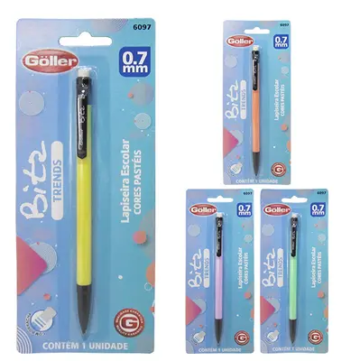 LAPISEIRA BITZ TRENDS COLORS 0.7MM COM BORRACHA NA CARTELA