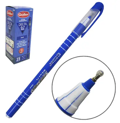 CANETA ESFEROGRAFICA AZUL DELTA 0.7MM ESCRITA SUAVE COM 25 PECAS
