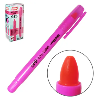 CANETA MARCA TEXTO CRAYON GEL ROSA COM 12 PECAS NA CAIXA