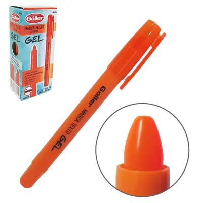 CANETA MARCA TEXTO CRAYON GEL LARANJA COM 12 PECAS NA CAIXA