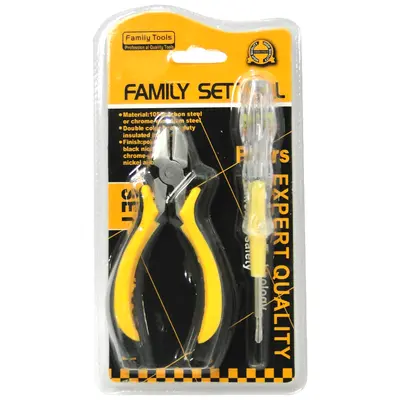KIT FERRAMENTA COM CHAVE PARA TESTE + MINI ALICATE DE CORTE DIAGONAL 5'' CABO EMBORRACHADO FRM