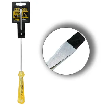 CHAVE DE FENDA ACO CROMO VANADIO COM PONTA IMANTADA + CABO TRANSLUCIDO PRO AMARELO 6''X5MM UND