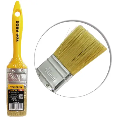 PINCEL / TRINCHA PARA PINTURA CABO PLASTICO TOP PROS AMARELO 1½'' 40MM