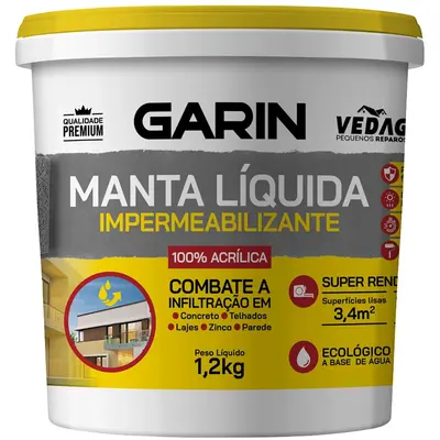 MANTA LIQUIDA IMPERMEABILIZANTE ACRILICA PREMIUM VEDAG CINZA 1,2KG