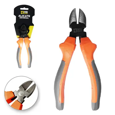 ALICATE DE CORTE DIAGONAL 6'' CABO EMBORRACHADO LARANJA / CINZA MB TOOLS