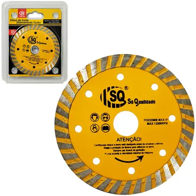 DISCO DE CORTE DIAMANTADO TURBO SECO/MOLHADO 110MM COM ANEL ADAPTADOR