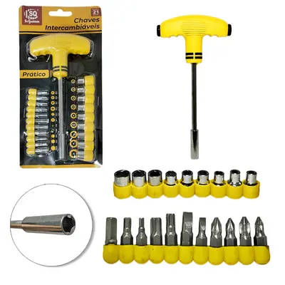 CHAVE TIPO T COM 10 BITS + 9 CANHAO / SOQUETE E ADAPTADOR
