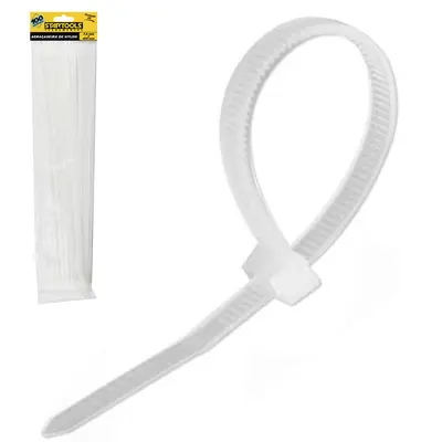 ABRACADEIRA DE NYLON BRANCO PRO COM 50 PECAS 7,6X400MM