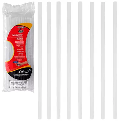 REFIL DE COLA QUENTE FINO BASTAO 1KG COM 82 PECAS 7,5MMX30CM