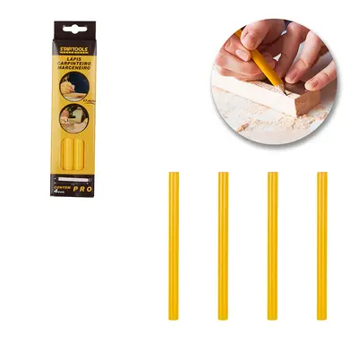 LAPIS CARPINTEIRO MARCENEIRO PRO COM 4 PECAS 17,6CM