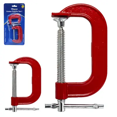 GRAMPO SARGENTO TIPO C DE ACO CARBONO COM 2 PECAS 1/2''