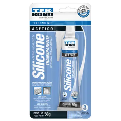 ADESIVO / COLA DE SILICONE ACETICO TRANSPARENTE 50G NA CARTELA