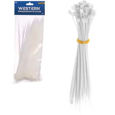 ABRACADEIRA DE NYLON BRANCO COM 100 PECAS 4,5X200MM