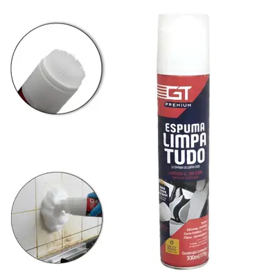 ESPUMA LIMPA TUDO SPRAY GT PREMIUM COM TAMPA ESCOVA 300ML/170G