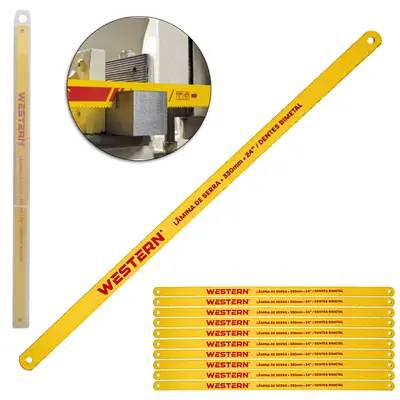 LAMINA PARA ARCO DE SERRA 24 DENTES BIMETAL 12'' COM 10 PECAS NO ESTOJO