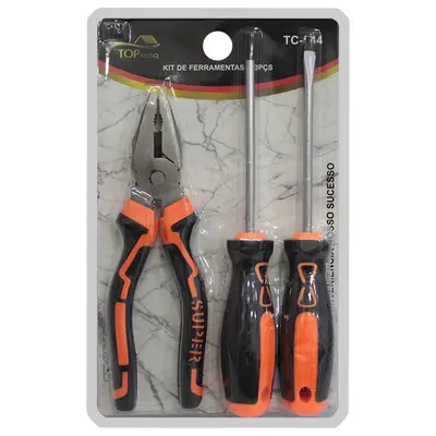KIT FERRAMENTA COM ALICATE UNIVERSAL + CHAVE DE FENDA / PHILIPS TOP CASA FRM