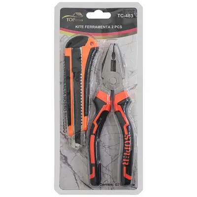 KIT FERRAMENTA COM ALICATE UNIVERSAL + ESTILETE TOP CASA FRM