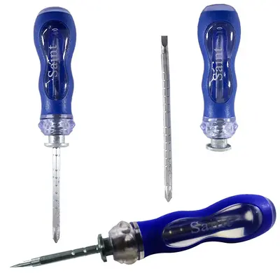 CHAVE DE FENDA / PHILIPS PONTA DUPLA REGULAVEL E CABO PLASTICO SAINT PLUS UND