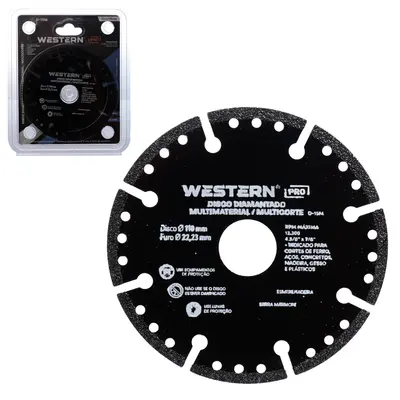 DISCO DE CORTE DIAMANTADO MULTIMATERIAL / MULTICORTE METAL / ACO / CONCRETO / MADEIRA / GESSO / PLASTICO 110MM PRO D-15M