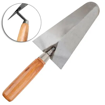 COLHER DE PEDREIRO CANTO RETO 10'' CABO MADEIRA MB TOOLS