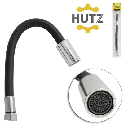 MANGUEIRA ENGATE EXTENSOR PARA TORNEIRA FLEXIVEL HUTZ BLACK 27X2,5CM