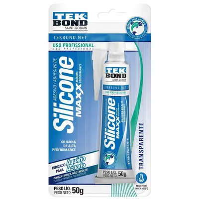 ADESIVO / COLA DE SILICONE MAXX ACETICO AQUARIO TRANSPARENTE 50G NA CARTELA