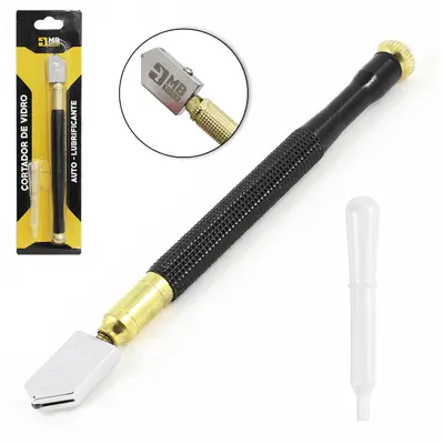 MARCADOR E CORTADOR DE VIDRO DE PRECISAO COM RESERVATORIO + BISNAGA DOSADORA 17,5 / 7,5CM MB TOOLS