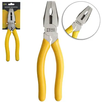 ALICATE UNIVERSAL 8,5'' 15MM CABO EMBORRACHADO AMARELO MB TOOLS