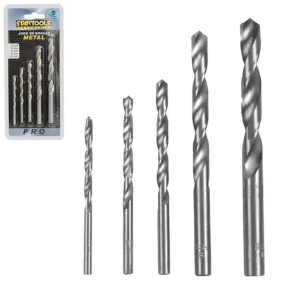 JOGO DE BROCA DE ACO RAPIDO PARA METAL PRO COM 5 PECAS 4/5/6/8/10MM