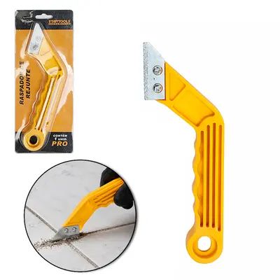 RASPADOR DE REJUNTE DE METAL CABO PLASTICO AMARELO PRO